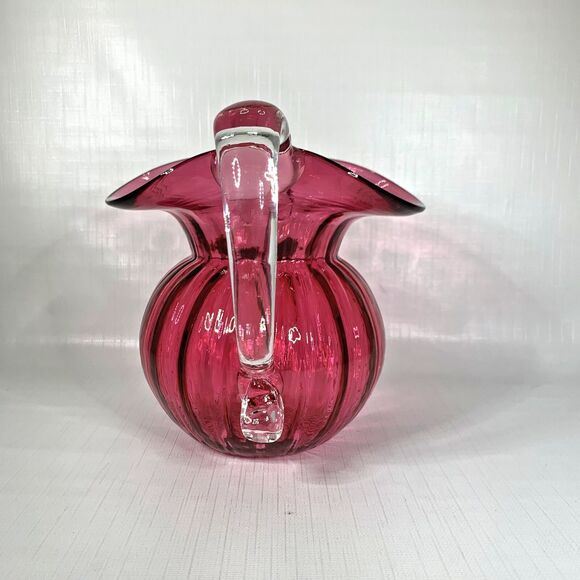 Signed Rossi Cranberry Optic Pitcher - Picture 2 of 7